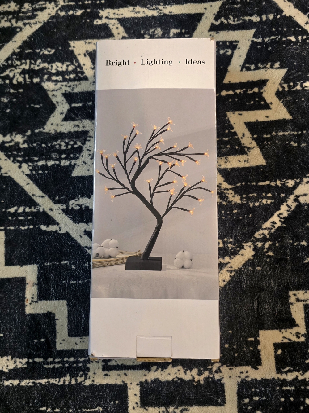 Decorative Flower Branch Tree -Color Changing Lights On Black Tree